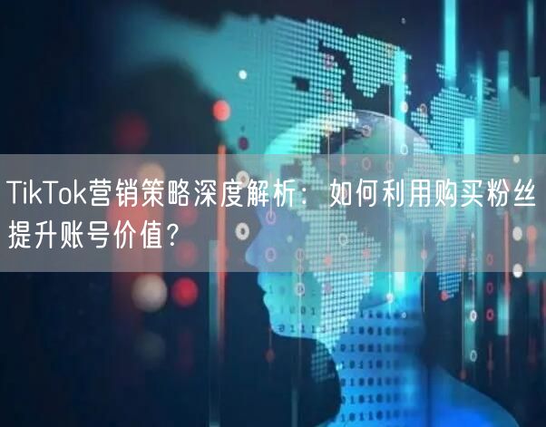 TikTok营销策略深度解析：如何利用购买粉丝提升账号价值？
