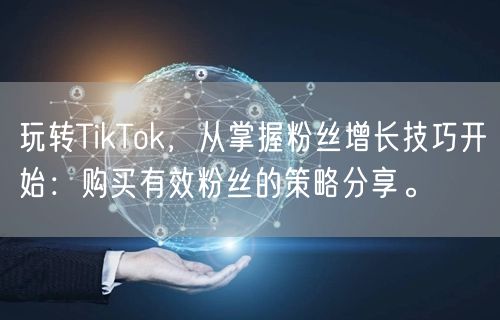玩转TikTok，从掌握粉丝增长技巧开始：购买有效粉丝的策略分享。