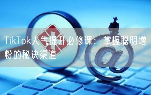 TikTok人气提升必修课：掌握聪明增粉的秘诀渠道